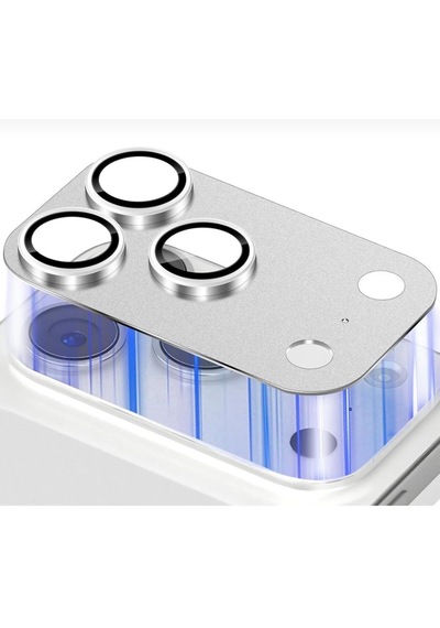 Apple Uyumlu iPhone 17pro Metal Koruyucu Lens Çerçeveli Pürüzsüz Gümüş