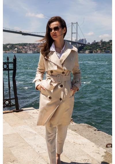 Pastelastore %100 Pamuk Gabardin Midi 95cm Astarlı Kemerli Kadın Trençkot 1113 Taş Rengi Taş Pastelastore %100 Pamuk Gabardin Midi 95cm Astarlı Kemerli Kadın Trençkot 1113 Taş Rengi Taş