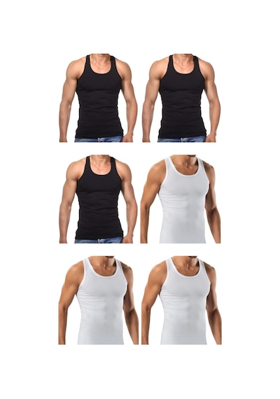 6 Adet Erkek Slim Fit Likralı Penye Sporcu Rambo Atleti 001