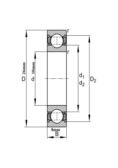 6000 Zz C3 Minyatür Rulman 10x26x8mm