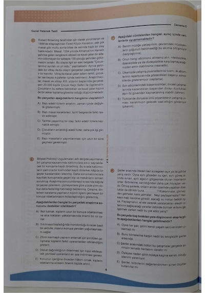 2026 KPSS ÖSYM Arşivi Çıkmış Soru Karma Genel Yetenek Genel Kültür D. Çözümlü Deneme 10/5.Kitapçık