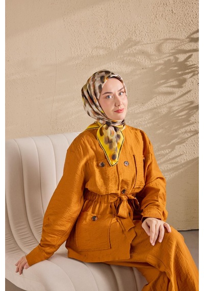 Silk Home Twill İpek Eşarp Noiré Sarı 90x90 Çok Renkli