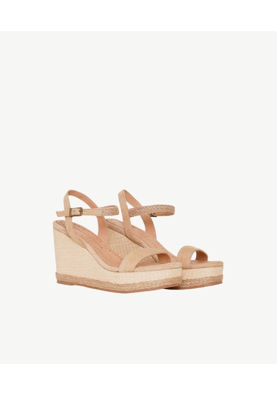 Yargıcı Tek Bantlı Tabanı Hasır Sargılı Deri Espadril 26ykay4020x 063 Bej