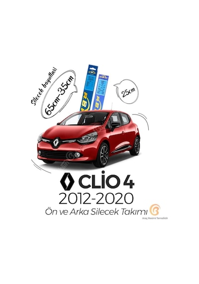 Ön Ve Arka Silecek Seti Renault Clio 4 2012-2020 Ile Uyumlu