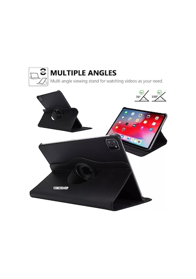 Uyumlu İpad Pro 13 İnç M4 2024 Uyumlu Kılıf Yatay Ve Dikey Standlı 360 Derece Döner Tablet Kılıfı Kapaklı Kılıf