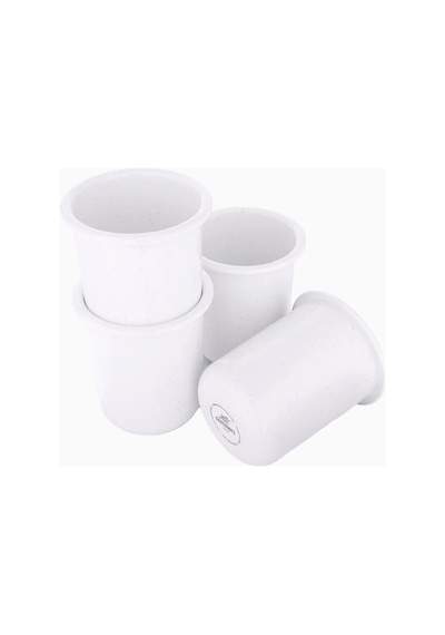 Barebones Rolled Enamelware 4 Lü Emaye Kamp Kupası Kamp Aksesuarları Beyaz