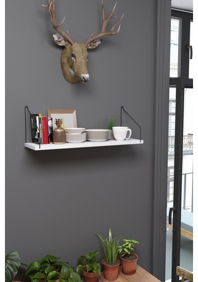 Duvar Rafı Kitaplık Mutfak Banyo Yaşam Alanı 20 X 70 Cm 1 Adet Beyaz