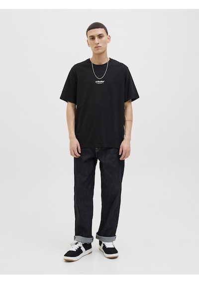 Jack & Jones Erkek Minimal Baskili Tisört - Soho - 12278787 Siyah