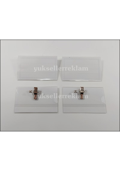 Noki Yaka Kartı Klips ve İğneli. Pvc Kokart Yatay Yaka Kart Kabı