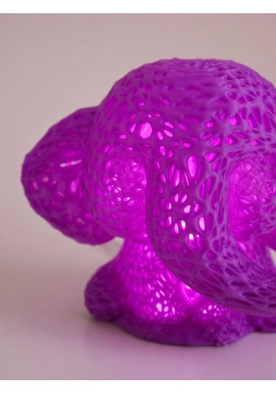 Sevimli Fil Çocuk Odası Gece Lambası 3d Tasarım Led Işıklı Masaüstü Mesh Dekor Hediyelik Mor