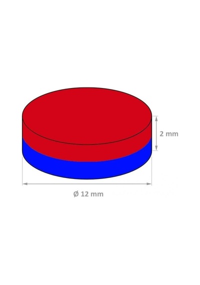 Dünya Magnet 10 Adet 12 X 2 Mm Yuvarlak Neodyum Mıknatıs Magnet