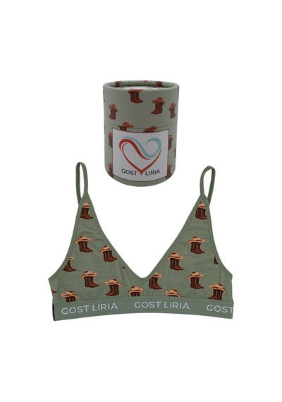 Gost Liria Covboy Desenli Kadın Bralet Yeşil