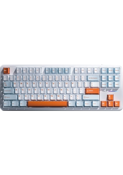Aula F87 Pro Mekanik Rgb Tkl Nimbus V3 Switch Kablosuz Makrolu Hot Swap Klavye Turuncu