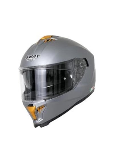 Sway Sw 865 Solid Motosiklet Kaskı Gri - Sarı