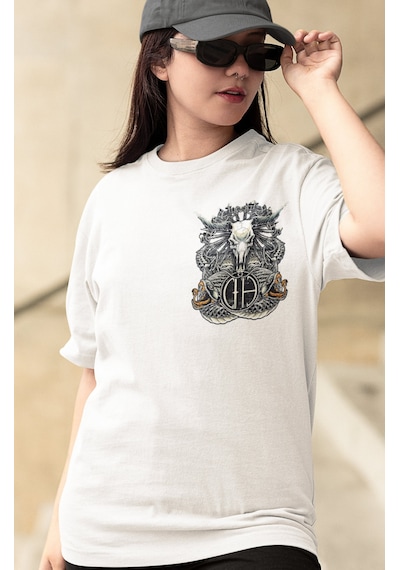 Pantera Rock Metal Müzik Grubu Sırt Baskılı Unisex Oversize Tişör Beyaz