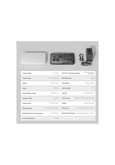 Photoolex Matrix 7 Rgb 7 Inç 36w Profesyonel Video Fotoğraf Ve Canlı Yayın Led Panel Işık - Ls-174-01