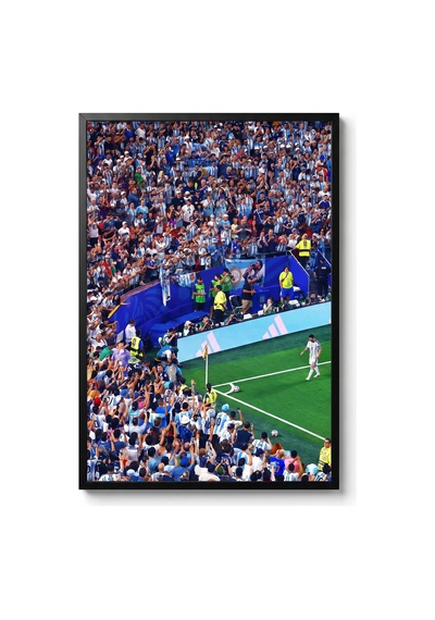 Lionel Messi The Goat Siyah Çerçeveli Motivasyon Tasarım Tablo 35x50 Futbol