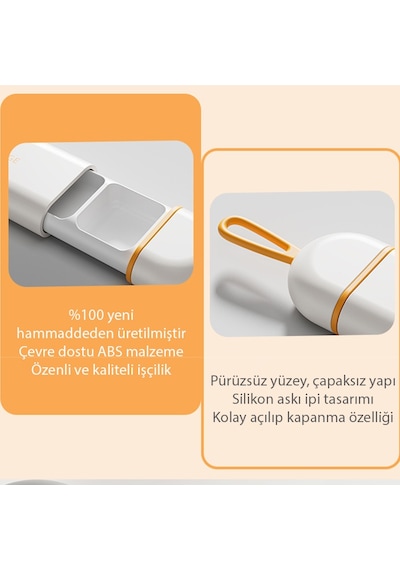 Ezere Taşınabilir 3 Bölmeli Nem Geçirmez Mini Hap,ilaç Saklama Kutusu - Bpa İçermez Beyaz