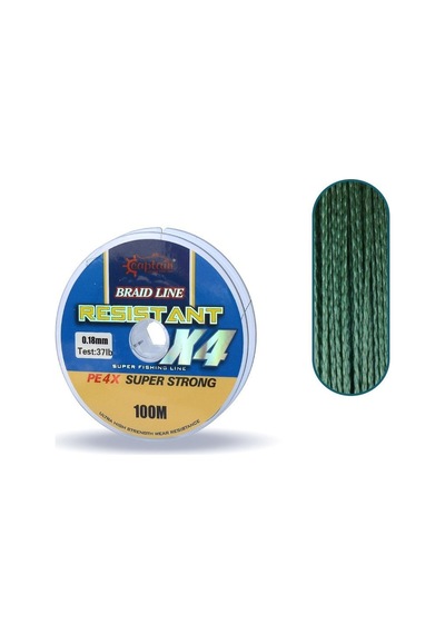 Captain Resistant PE 4 Kat İp Misina 100mt Yeşil 0.18 mm