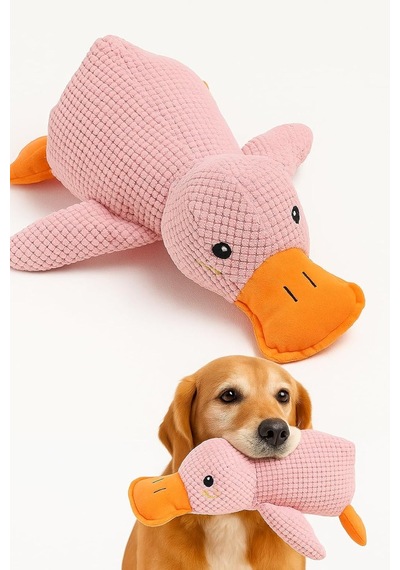 Busstier Köpek Oyuncağı Ördek Şekilli Peluş Sesli Ve Hışırtılı Dayanıklı Çiğneme Ve Isırma Oyuncağı An