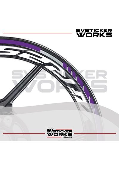 Yamaha Yzf-r25 Jant Sticker Dış Ve İç Set Sticker Jant Şeridi Mor