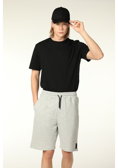Defys Erkek Beli Lastikli Cepli Etiket Detaylı Regular Fit Şort Gri Melanj - 527880757 GRİ MELANJ Defys Erkek Beli Lastikli Cepli Etiket Detaylı Regular Fit Şort Gri Melanj - 527880757 GRİ MELANJ