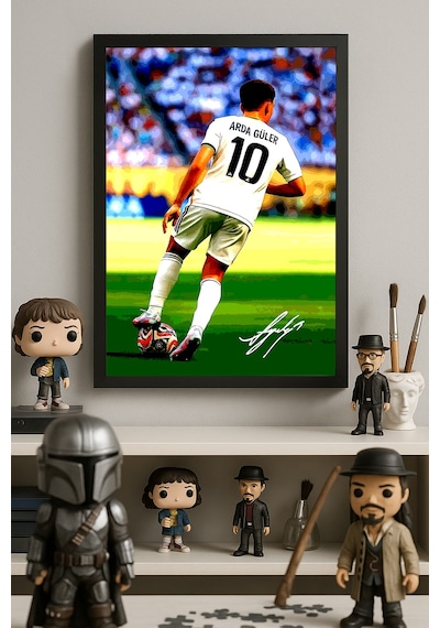 Arda Güler Siyah Ahşap Çerçeveli Poster, Dekoratif Futbol Real Madrid Duvar Tablosu