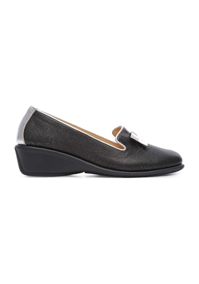 Relax Anatomic Kadın Vegan Siyah Mokasen & Loafer Ayakkabı 611 E4221 Bn Ayk Black-sılver Siyah