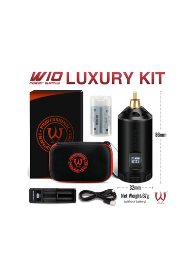 Ava W10 Kablosuz Rca Dövme Makinesi Bataryası 4.2-12v Ayarlanabilir Wireless Power Supply - Çift Batarya