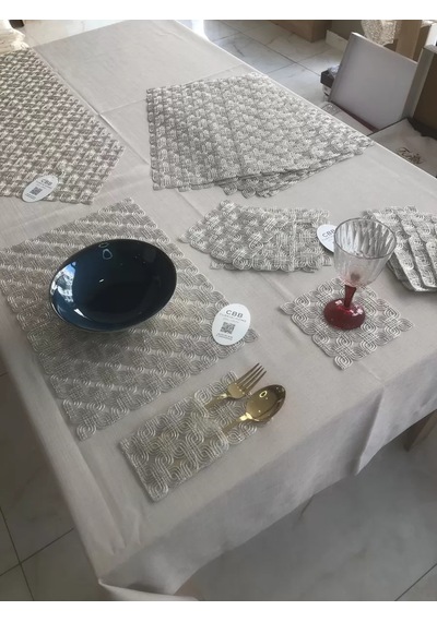 Sofra Takımı Orion Gardenya Keten Yemek Takımı 160x260 Masa Seti 26 Parça Runner Set Platin Çok Renkli Sofra Takımı Orion Gardenya Keten Yemek Takımı 160x260 Masa Seti 26 Parça Runner Set Platin Çok Renkli
