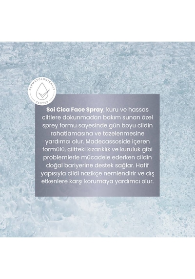 Soi Cosmetics Hassas Ciltler İçin Nemlendirici ve Onarıcı Cica Yatıştırıcı Yüz Spreyi 100 ML