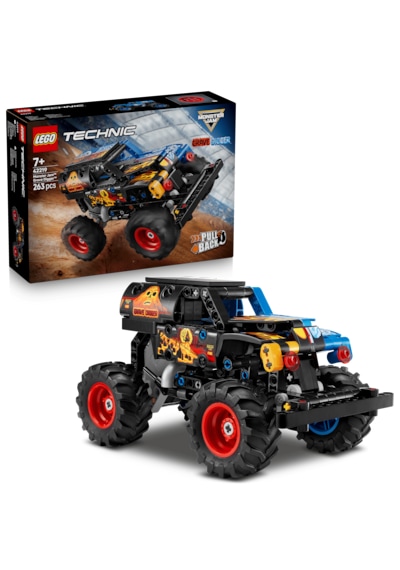 LEGO® Technic Monster Jam™ Grave Digger™ Ateş ve Buz 42219 – 7 yaş ve üzeri çocuklar için Yaratıcı Oyuncak Yapım Seti (263 Parça)