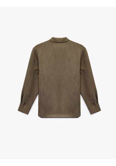 Koton Klasik Yaka Uzun Kollu Viskon Oversize Gömlek Vizon 6sak60116pw Vizon