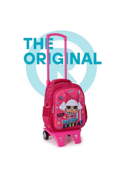 Lol Surprise Canlı Renkli Çıkarılabilir Çekçekli Kız Çocuk Okul Çantası 2188 Pembe