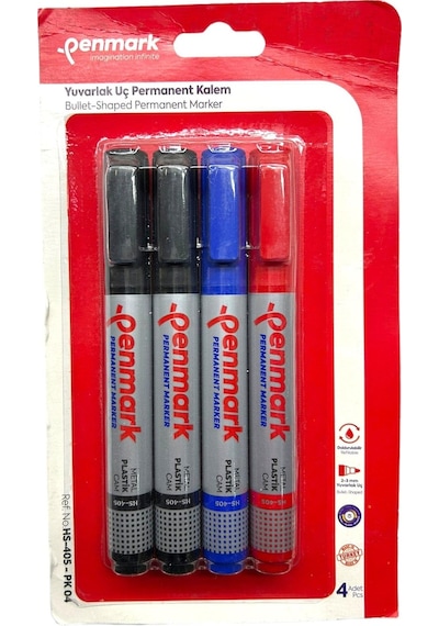 Permanent Marker Yuvarlak Uç 4 Lu Vakumlu Blister 8683181701823 Hs-405-pk 04 709713