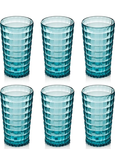 Akrilik Aquamarin 6'Lı Uzun Bardak & Su Meşrubat Bardağı 750 Ml ( Büyük Boy Cam Değildir )