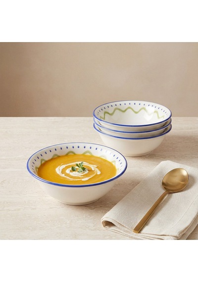 Güral Zeytindalı Desenli 14 Cm 4lü Çorba Ve Salata Kasesi Çok Renkli