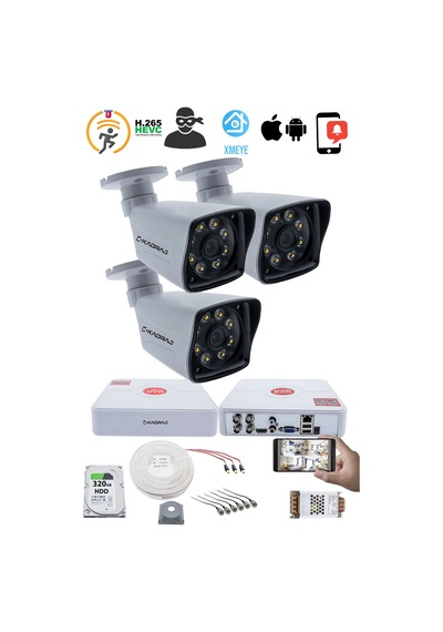 3 Kameralı Set 5mp Sony Seculensli 1080p Full Kdj-3s-8w-kk-p