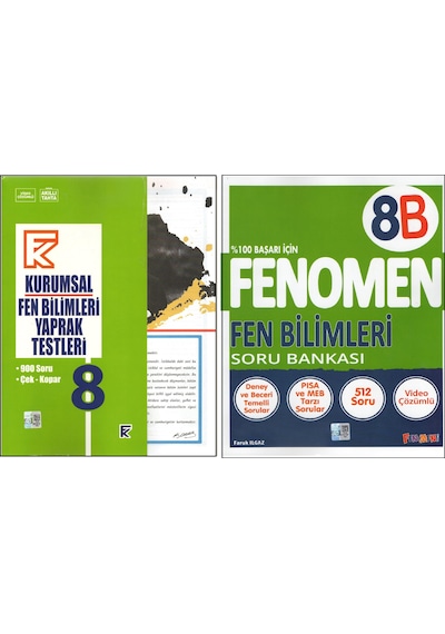 Kurmay 8.sınıf Kurumsal Yaprak Test+fenomen 8b Fen Bilimleri 2 Kitap