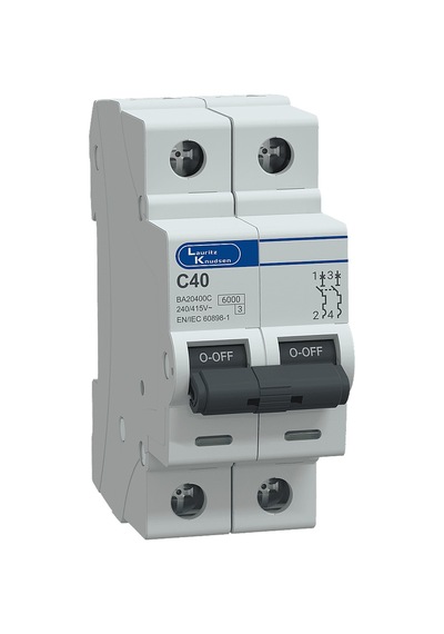 Ba20400c - 40a, 6ka, C, 2p Mcb, Otomatik Sigorta
