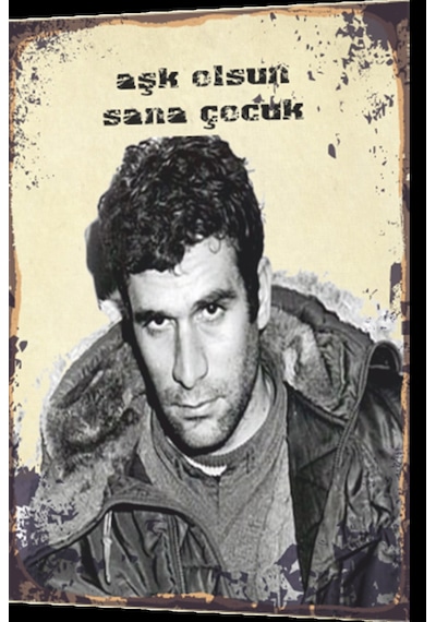 Deniz Gezmiş aşk olsun sana çocuk retro ahşap poster