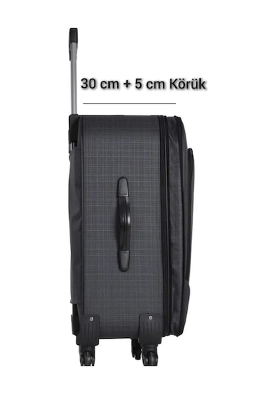 Esbuik Xxl Battal Boy Dev Boy 90 Cm Körüklü Kumaş Valiz & Bavul Antrasit