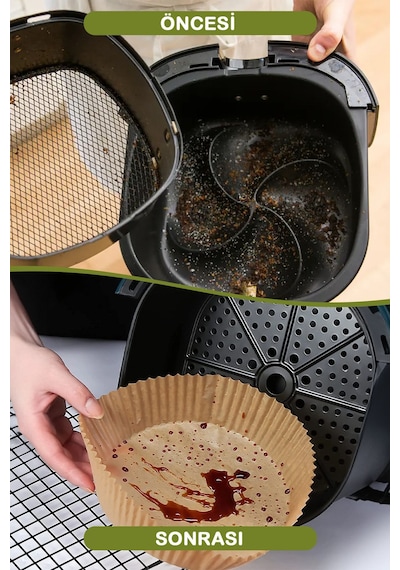 Mithra Life 50 Adet Hava Fritözü Airfryer Pişirme Kağıdı Kalıbı Mıt1170 Kahverengi