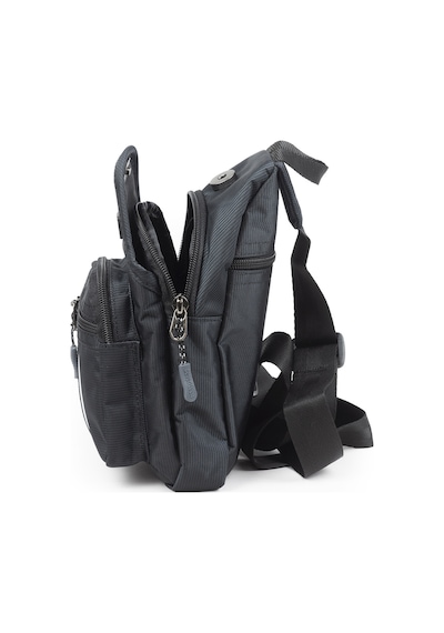 Küçük Boy Çapraz Göğüs El Ve Omuz Çantası Unisex Body Bag 955 Siyah - Gri