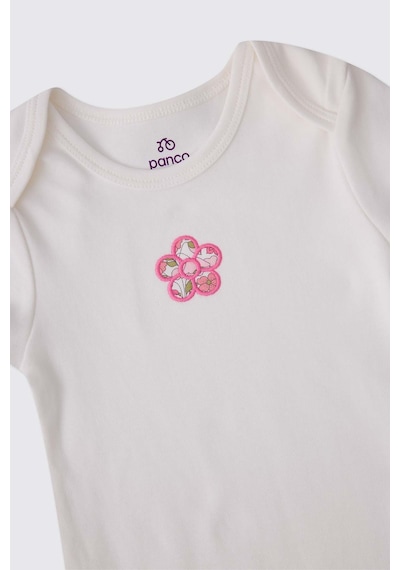 Panço Liberty Kumaş Yenidoğan Kısa Kollu Ekru Body Krem 5611GN03004