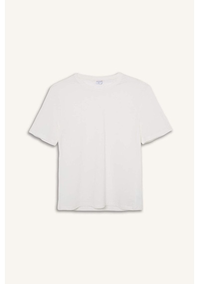 Defacto New Regular Fıt Kısa Kollu %100 Pamuklu 2li Waffle Pijama Takımı H7520ax26auer105 Ekru-er105