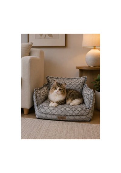 Kedi Ve Köpek Koltuğu Tamamen Fermuarlı Çıkarılabilir İç Minder Boncuk Elyaf Kaydırmaz Taban Kedi Ve Köpek Yatağı Geometrik 1616543771
