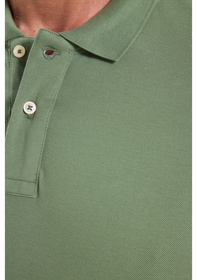Tudors Erkek Slim Fit Dar Kesim Premium Seri %100 Pamuk Yumuşak Dokulu Merserize Yeşil Polo Yaka Tişört-50941