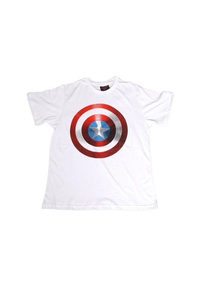 Marvel Captain America Shield Tişört Beyaz Çok Renkli