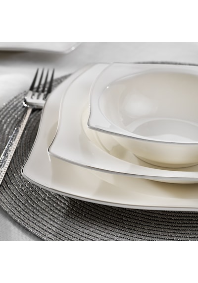 Schafer Bety Yemek Takımı 48 Parça-platin Altın - Beyaz